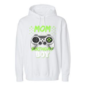 Mom Of The Birthday Boy Matching Video Gamer Birthday Party Garment-Dyed Fleece Hoodie