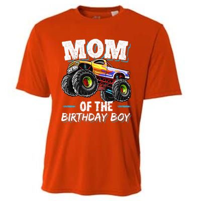 Mom Of The Birthday Boy Monster Truck Birthday Novelty Gift Cooling Performance Crew T-Shirt