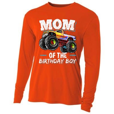 Mom Of The Birthday Boy Monster Truck Birthday Novelty Gift Cooling Performance Long Sleeve Crew