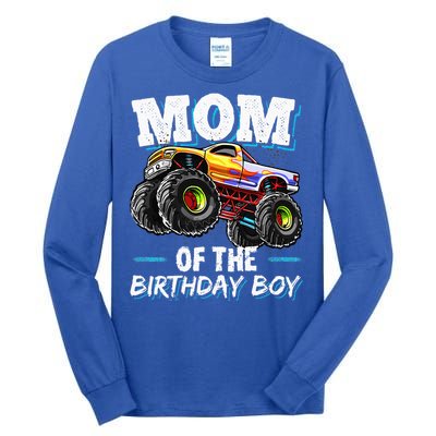 Mom Of The Birthday Boy Monster Truck Birthday Novelty Gift Tall Long Sleeve T-Shirt