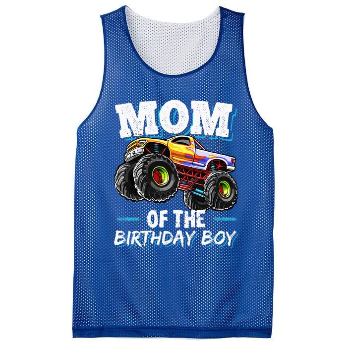 Mom Of The Birthday Boy Monster Truck Birthday Novelty Gift Mesh Reversible Basketball Jersey Tank