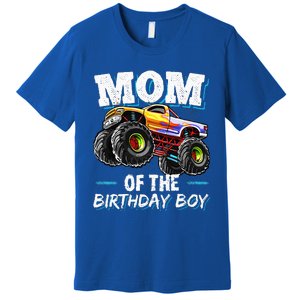 Mom Of The Birthday Boy Monster Truck Birthday Novelty Gift Premium T-Shirt