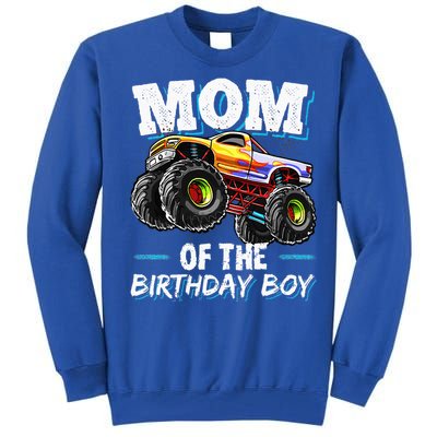 Mom Of The Birthday Boy Monster Truck Birthday Novelty Gift Tall Sweatshirt