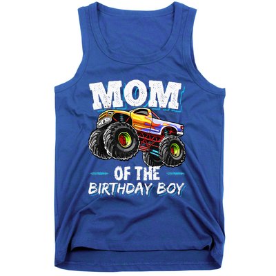 Mom Of The Birthday Boy Monster Truck Birthday Novelty Gift Tank Top