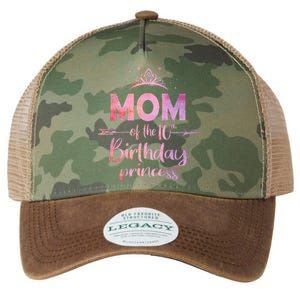 Mom Of The 10th Birthday Princess Girl 10 Years Old B Day Legacy Tie Dye Trucker Hat