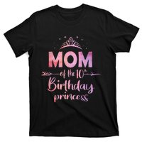 Mom Of The 10th Birthday Princess Girl 10 Years Old B Day T-Shirt