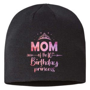 Mom Of The 10th Birthday Princess Girl 10 Years Old B Day Sustainable Beanie