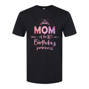 Mom Of The 10th Birthday Princess Girl 10 Years Old B Day Softstyle CVC T-Shirt