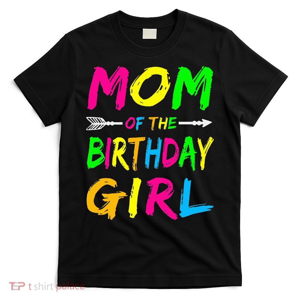 Mom of the Birthday Glows Retro 80's Party Glow T-Shirt