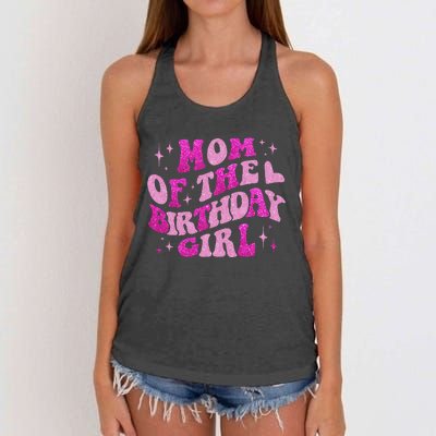 Mom Of The Birthday Girl Birthday Family Matching Bday Women's Knotted Racerback Tank