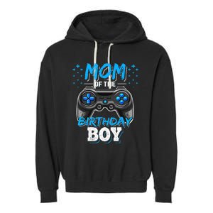 Mom Of The Birthday Boy Matching Video Gamer Birthday Party Garment-Dyed Fleece Hoodie