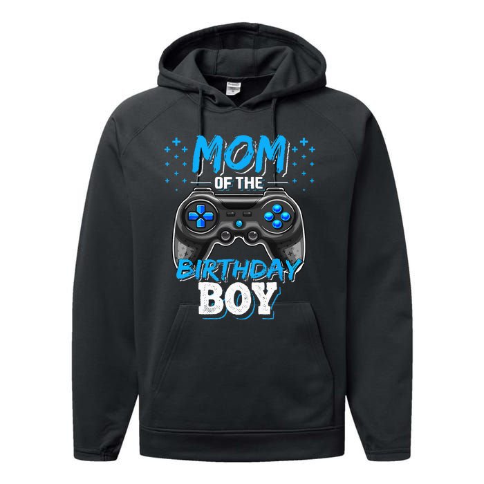 Mom Of The Birthday Boy Matching Video Gamer Birthday Party Performance Fleece Hoodie