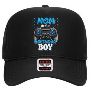 Mom Of The Birthday Boy Matching Video Gamer Birthday Party High Crown Mesh Back Trucker Hat