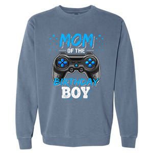 Mom Of The Birthday Boy Matching Video Gamer Birthday Party Garment-Dyed Sweatshirt