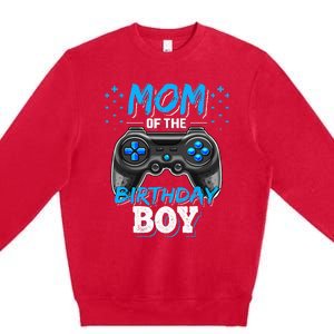 Mom Of The Birthday Boy Matching Video Gamer Birthday Party Premium Crewneck Sweatshirt