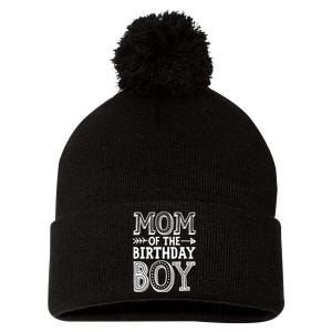 Mom of the Birthday Boy Funny Mother Mama Family Matching Pom Pom 12in Knit Beanie