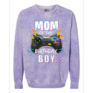 Mom Of The Birthday Boy Matching Video Gamer Birthday Party Colorblast Crewneck Sweatshirt