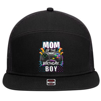 Mom Of The Birthday Boy Matching Video Gamer Birthday Party 7 Panel Mesh Trucker Snapback Hat