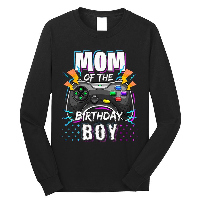 Mom Of The Birthday Boy Matching Video Gamer Birthday Party Long Sleeve Shirt