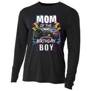 Mom Of The Birthday Boy Matching Video Gamer Birthday Party Cooling Performance Long Sleeve Crew