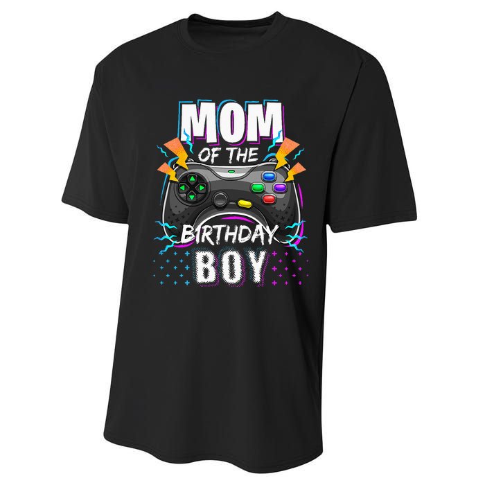 Mom Of The Birthday Boy Matching Video Gamer Birthday Party Performance Sprint T-Shirt