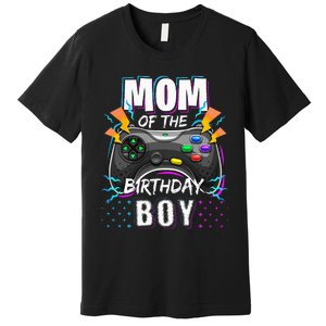 Mom Of The Birthday Boy Matching Video Gamer Birthday Party Premium T-Shirt