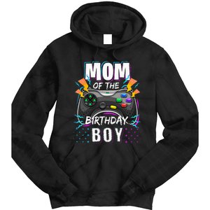 Mom Of The Birthday Boy Matching Video Gamer Birthday Party Tie Dye Hoodie