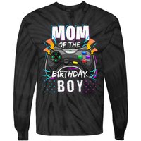 Mom Of The Birthday Boy Matching Video Gamer Birthday Party Tie-Dye Long Sleeve Shirt