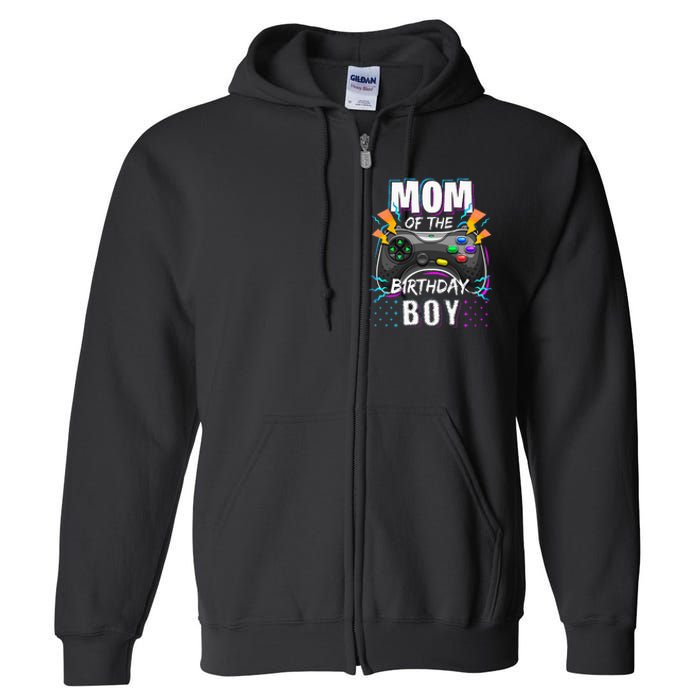 Mom Of The Birthday Boy Matching Video Gamer Birthday Party Full Zip Hoodie