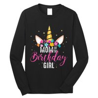 Mom Of The Birthday Girl Mother Gifts Unicorn Birthday Long Sleeve Shirt