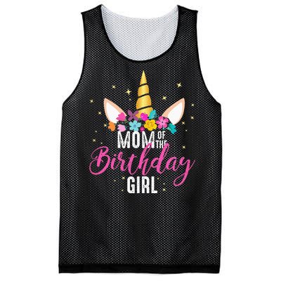 Mom Of The Birthday Girl Mother Gifts Unicorn Birthday Mesh Reversible Basketball Jersey Tank