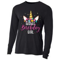 Mom Of The Birthday Girl Mother Gifts Unicorn Birthday Cooling Performance Long Sleeve Crew