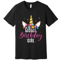 Mom Of The Birthday Girl Mother Gifts Unicorn Birthday Premium T-Shirt