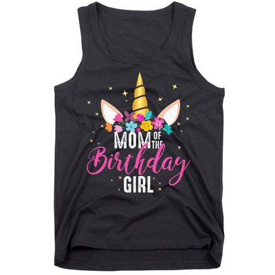 Mom Of The Birthday Girl Mother Gifts Unicorn Birthday Tank Top