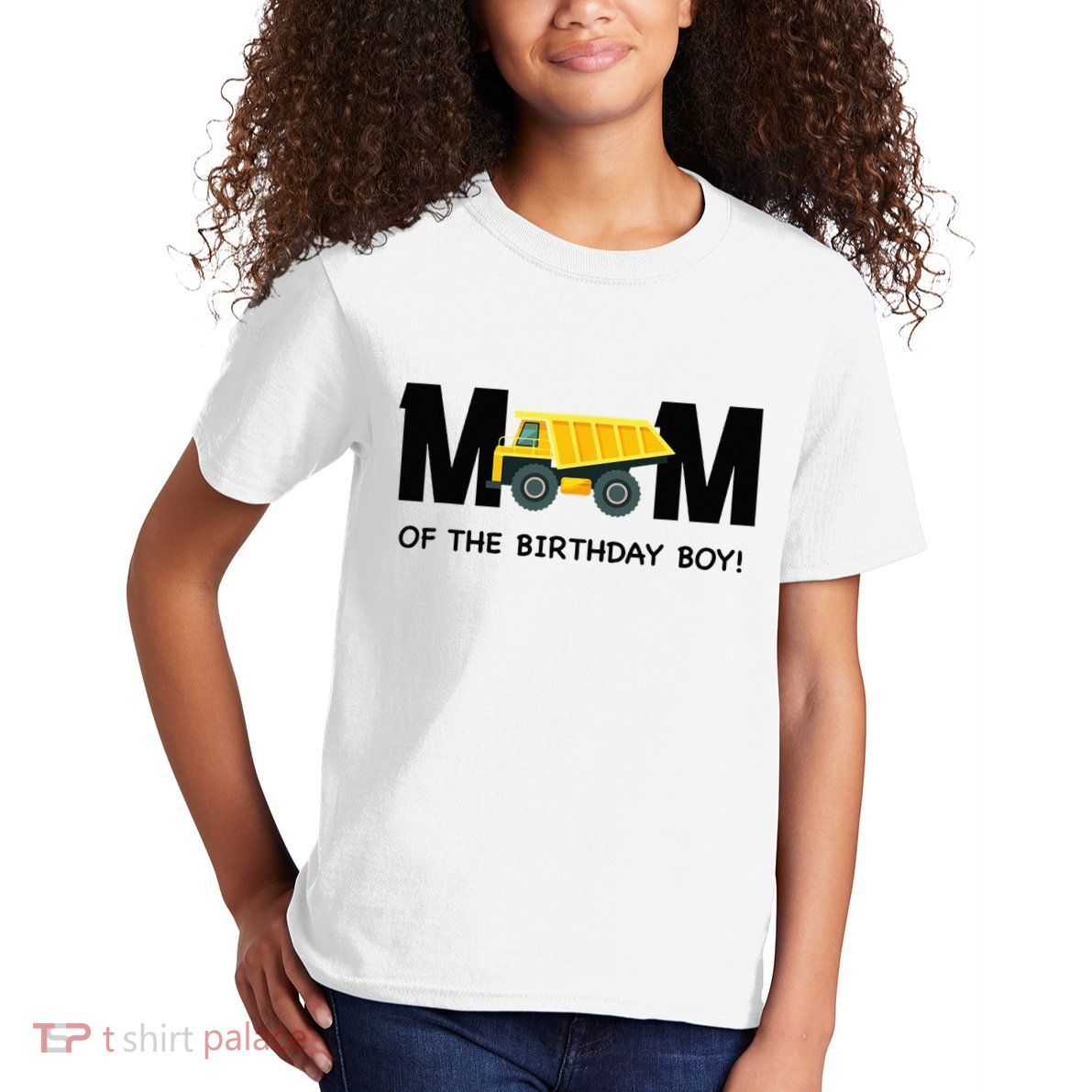 Mom Of The Birthday Boy Construction Truck First Birthday Kids T-Shirt