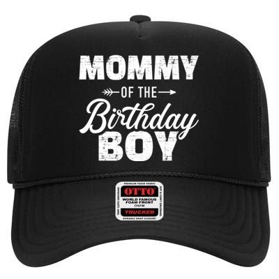 Mommy Of The Birthday, Matching Family For Mom High Crown Mesh Back Trucker Hat