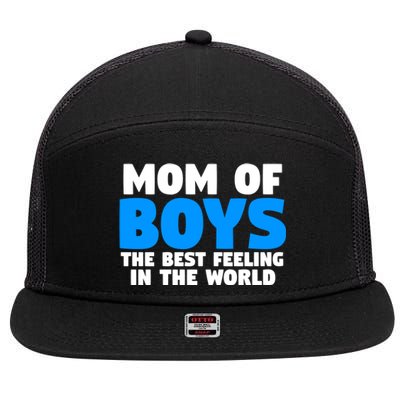 Mom Of The Best Feeling In The World Family Funny Gift 7 Panel Mesh Trucker Snapback Hat