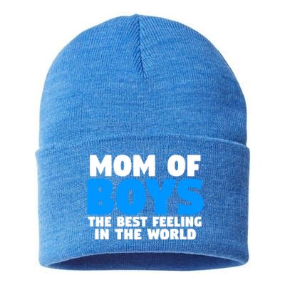 Mom Of The Best Feeling In The World Family Funny Gift Sustainable Knit Beanie