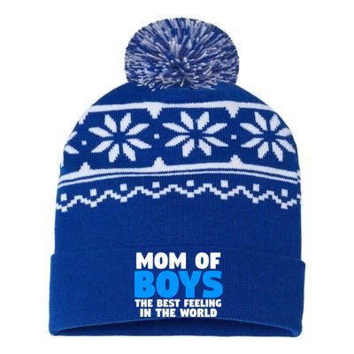 Mom Of The Best Feeling In The World Family Funny Gift USA-Made Snowflake Beanie