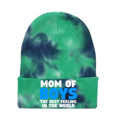 Mom Of The Best Feeling In The World Family Funny Gift Tie Dye 12in Knit Beanie