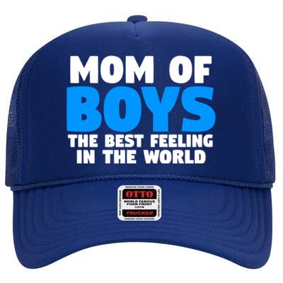 Mom Of The Best Feeling In The World Family Funny Gift High Crown Mesh Back Trucker Hat