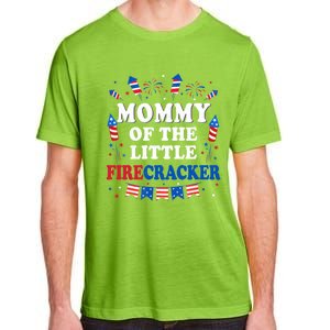 Mommy Of The Little Firecracker 4th Of July Birthday Party Gift Adult ChromaSoft Performance T-Shirt