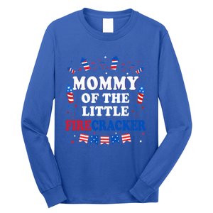 Mommy Of The Little Firecracker 4th Of July Birthday Party Gift Long Sleeve Shirt