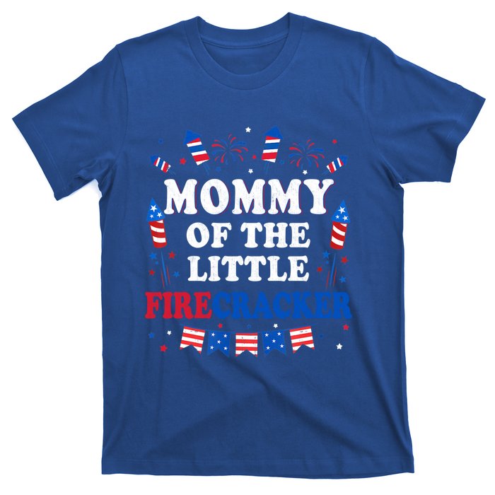 Mommy Of The Little Firecracker 4th Of July Birthday Party Gift T-Shirt