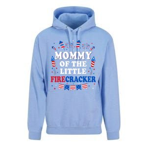 Mommy Of The Little Firecracker 4th Of July Birthday Party Gift Unisex Surf Hoodie