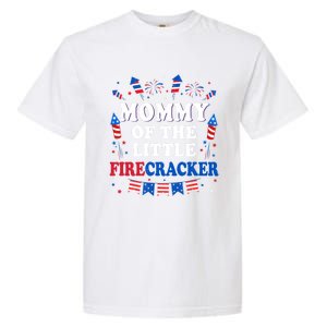 Mommy Of The Little Firecracker 4th Of July Birthday Party Gift Garment-Dyed Heavyweight T-Shirt