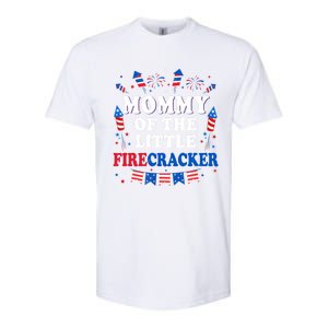 Mommy Of The Little Firecracker 4th Of July Birthday Party Gift Softstyle CVC T-Shirt