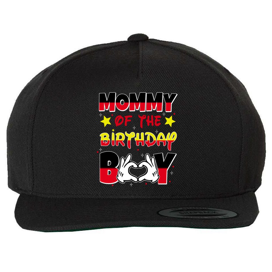 Mommy Of The Birthday Boy Cute Mom Gift Wool Snapback Cap