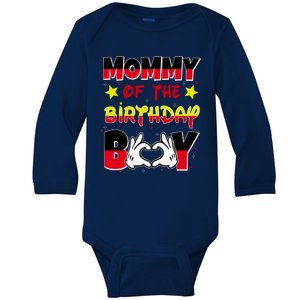 Mommy Of The Birthday Boy Cute Mom Gift Baby Long Sleeve Bodysuit