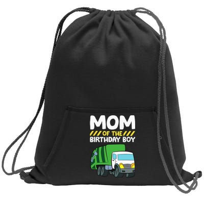 Mom Of The Birthday Boy Garbage Truck Birthday Party Sweatshirt Cinch Pack Bag